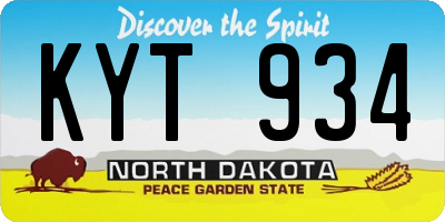 ND license plate KYT934