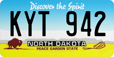 ND license plate KYT942