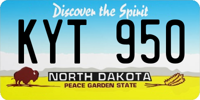ND license plate KYT950