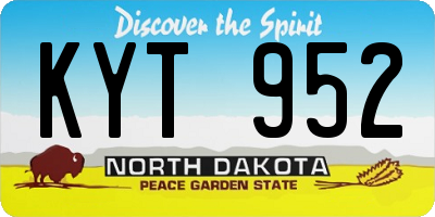ND license plate KYT952