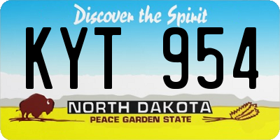 ND license plate KYT954