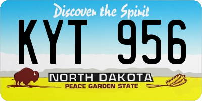 ND license plate KYT956