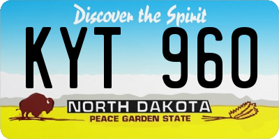 ND license plate KYT960