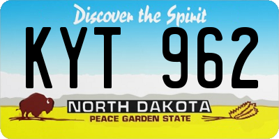 ND license plate KYT962
