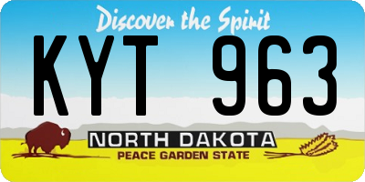 ND license plate KYT963