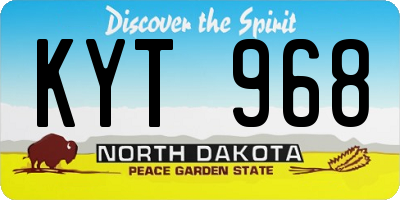 ND license plate KYT968