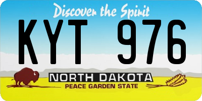 ND license plate KYT976