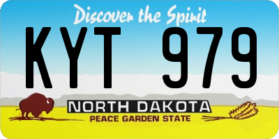 ND license plate KYT979