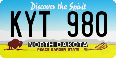 ND license plate KYT980