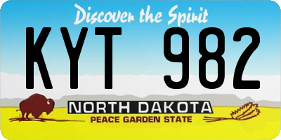 ND license plate KYT982