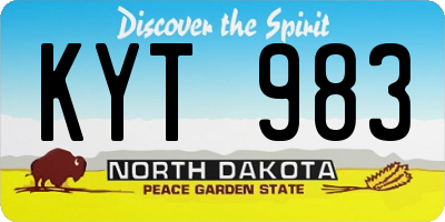 ND license plate KYT983
