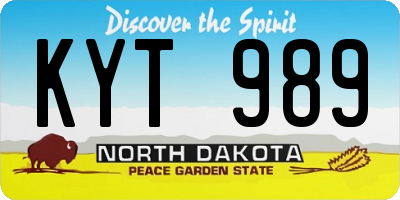 ND license plate KYT989