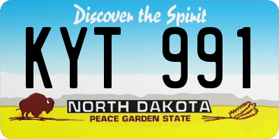 ND license plate KYT991
