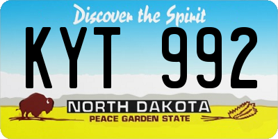 ND license plate KYT992