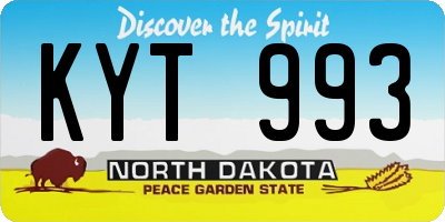 ND license plate KYT993
