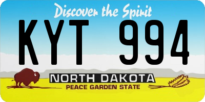 ND license plate KYT994