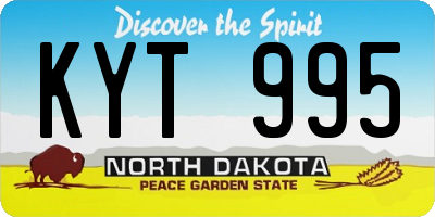 ND license plate KYT995