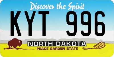 ND license plate KYT996