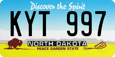 ND license plate KYT997