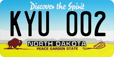 ND license plate KYU002