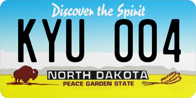 ND license plate KYU004