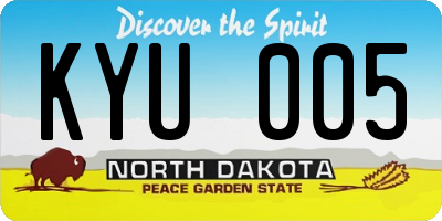 ND license plate KYU005