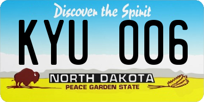 ND license plate KYU006
