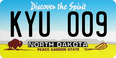 ND license plate KYU009
