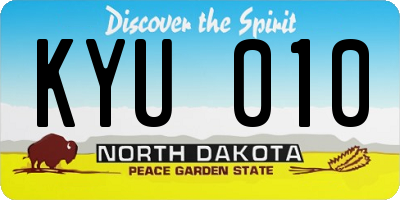 ND license plate KYU010