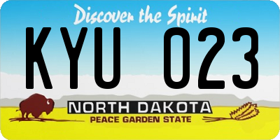 ND license plate KYU023