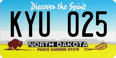 ND license plate KYU025