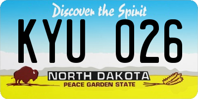 ND license plate KYU026
