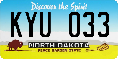 ND license plate KYU033