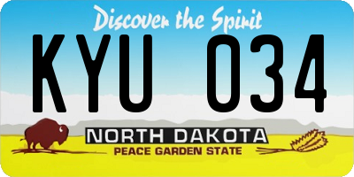 ND license plate KYU034