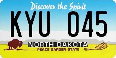 ND license plate KYU045