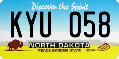 ND license plate KYU058