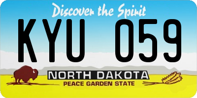 ND license plate KYU059