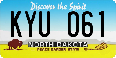 ND license plate KYU061