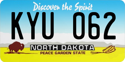ND license plate KYU062