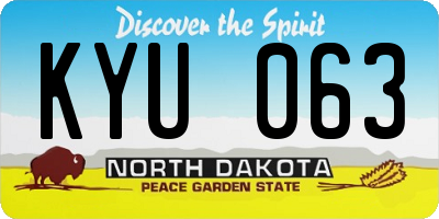 ND license plate KYU063