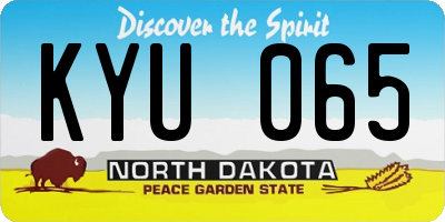 ND license plate KYU065