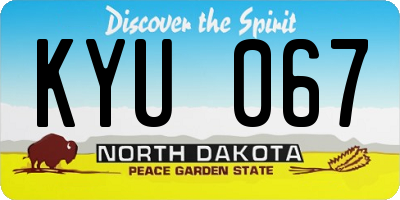 ND license plate KYU067