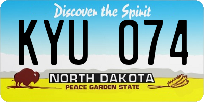 ND license plate KYU074