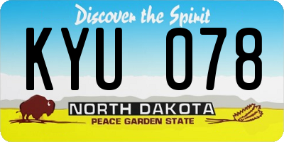 ND license plate KYU078