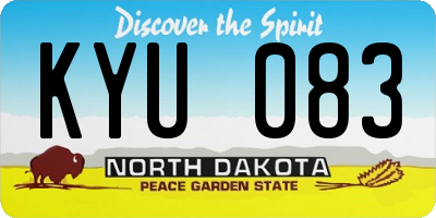ND license plate KYU083