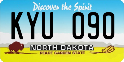 ND license plate KYU090