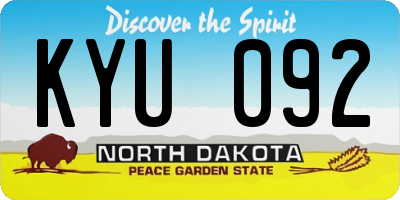 ND license plate KYU092