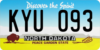 ND license plate KYU093