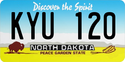 ND license plate KYU120