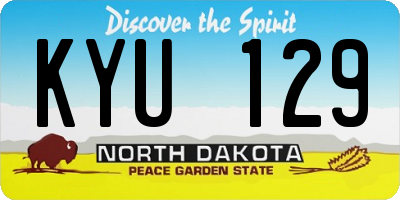 ND license plate KYU129